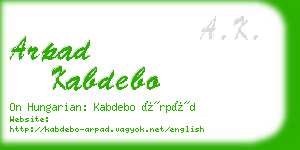 arpad kabdebo business card
